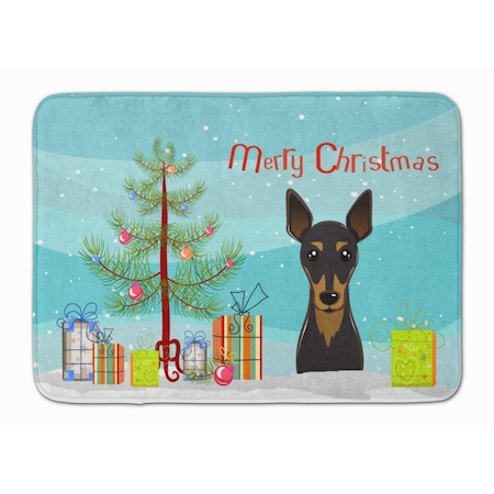 Carolines Treasures Christmas Tree and Min Pin Machine Washable Memory Foam Mat BB1612RUG